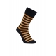 iZ Sock stribede bambusstrømper sort og orange unisex – størrelse 42–43