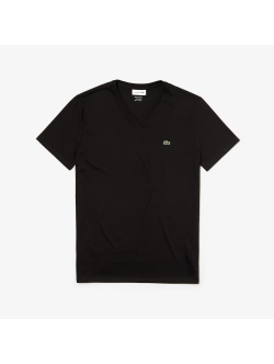 Lacoste sort V-hals T-shirt til herre regular fit – størrelse M, L og 2XL