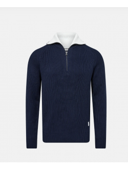 Resteröds Strikket Zip Pullover i Navy til Mænd