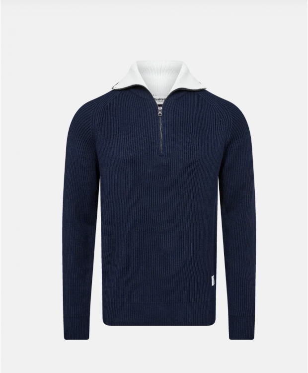 Resteröds strikket sweatshirt navy til herre