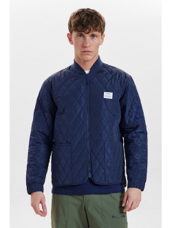 Resteröds quilted zip jakke i navy til mænd