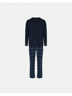 JBS blåt ternet pyjamassæt til herre – XL, 2XL og 3XL – produktbillede