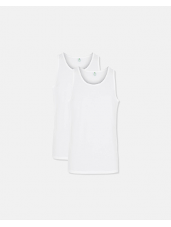 Dovre 2-pak hvide GOTS-undertrøjer – aktive størrelser S, M, L, XL og 2XL