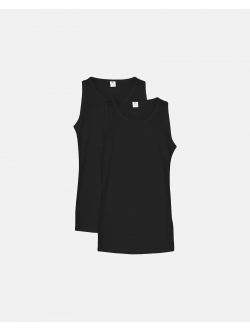 Dovre 2-pak sorte GOTS-undertrøjer – aktive størrelser S, M, L, XL og 2XL