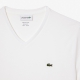 Lacoste hvid V-hals T-shirt til herre regular fit – størrelse S, M og L