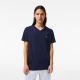 Lacoste klassisk v-hals T-shirt i navy til herre | Regular fit