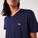 Lacoste klassisk v-hals T-shirt i navy til herre | Regular fit