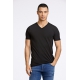 Lindbergh sort T-shirt med V-hals – aktive størrelser XS, S, M, L, XL, XXL og XXXL