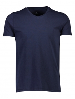 Lindbergh navy T-shirt med V-hals – aktive størrelser XS, S, M, L, XL, XXL og XXXL