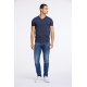 Lindbergh navy T-shirt med V-hals – aktive størrelser XS, S, M, L, XL, XXL og XXXL