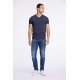 Lindbergh T-shirt m. v-hals i navy til herre