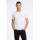 Lindbergh hvid T-shirt med V-hals – aktive størrelser XS, S, M, L, XL, XXL og XXXL