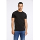 Lindbergh sort T-shirt med rund hals – aktive størrelser XS, S, M, L, XL, XXL og XXXL