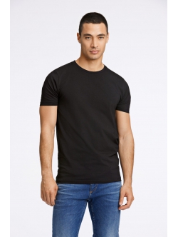 Lindbergh sort T-shirt med rund hals – aktive størrelser XS, S, M, L, XL, XXL og XXXL