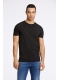 Lindbergh sort T-shirt med rund hals – aktive størrelser XS, S, M, L, XL, XXL og XXXL