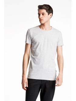 Lindbergh grå T-shirt med rund hals – aktive størrelser XS, S, M, L, XL, XXL og XXXL