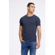 Lindbergh T-shirt m. rund-hals i navy til herre