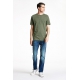 Lindbergh grøn/dusty army mix T-shirt til herre – størrelser XS, S, M, L, XL, XXL og XXXL