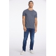 Lindbergh blå bright navy mix T-shirt til herre – aktive størrelser M og XXXL