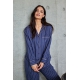 JBS of Denmark Women mørkelilla flannelskjorte med rosegold striber – aktive størrelser XS, S, L og XL