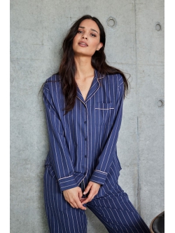 JBS of Denmark Women mørkelilla flannelskjorte med rosegold striber – aktive størrelser XS, S, L og XL