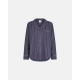 JBS of Denmark Women mørkelilla flannelskjorte med rosegold striber – aktive størrelser XS, S, L og XL