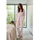 JBS of Denmark Women beige flannelskjorte med brune tern – aktive størrelser XS, S, L og XL