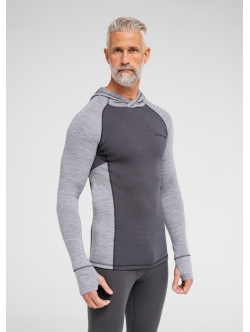 Dovre grå hættetrøje i 100% uld til herre – størrelser S, M, L, XL og 2XL