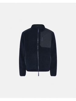 Dovre navy Teddy-jakke i polyester og uld til herre – størrelser S, M, L, XL og 2XL