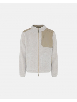 Dovre beige Teddy-jakke i polyester og uld til herre – størrelser S, M, L, XL og 2XL