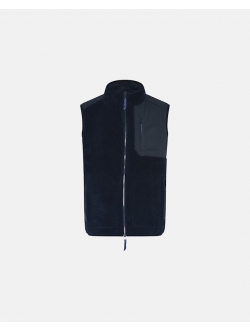 Dovre navy Teddy-vest i polyester og uld til herre – størrelser S, M, L, XL og 2XL