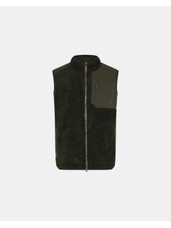 Dovre grøn Teddy-vest i polyester og uld til herre – størrelser S, M, L, XL og 2XL