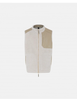 Dovre beige Teddy-vest i polyester og uld til herre – størrelser S, M, L, XL og 2XL