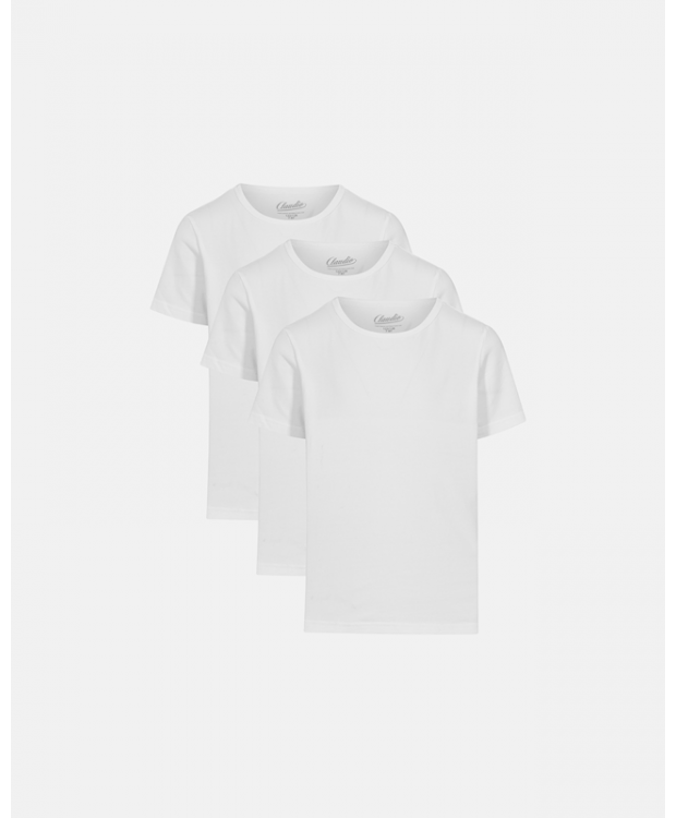 Claudio 3-pak T-shirt i hvid til drenge
