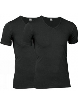 JBS 2-pak sorte undertrøjer med V-hals til herre – str. S, M, L, XL og 2XL