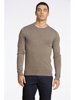 Lindbergh White sandfarvet striktrøje til herre – M, L, XL, XXL og 3XL