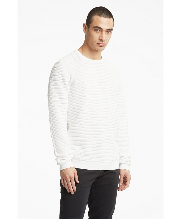 Lindbergh striktrøje i hvid / off white til herre