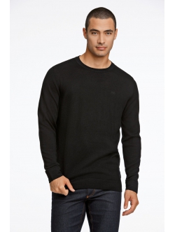 Lindbergh White sort striktrøje med 50% merinould – M, L, XL, XXL og 3XL
