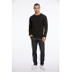 Lindbergh White sort striktrøje med 50% merinould – M, L, XL, XXL og 3XL