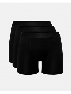 Resteröds lange bambustights til herre – sort 3-pak – S, M, L, XL og 2XL