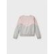 Name It NKFVIBBA LS Short Boxy Sweat UNB i grå og rose til piger