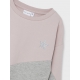 Name It NKFVIBBA LS Short Boxy Sweat UNB i grå og rose til piger