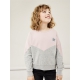 Name It NKFVIBBA LS Short Boxy Sweat UNB i grå og rose til piger