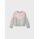 Name It NKFVIBBA LS Short Boxy Sweat UNB i grå og rose til piger