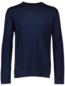 Lindbergh White navy striktrøje med 50% merinould – S, M, L, XL og 2XL