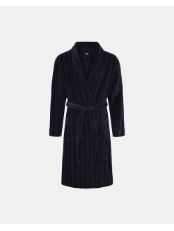 JBS Badekåbe i velour i Navy med røde striber til herre – aktive størrelser: S, M, L, XL, 2XL