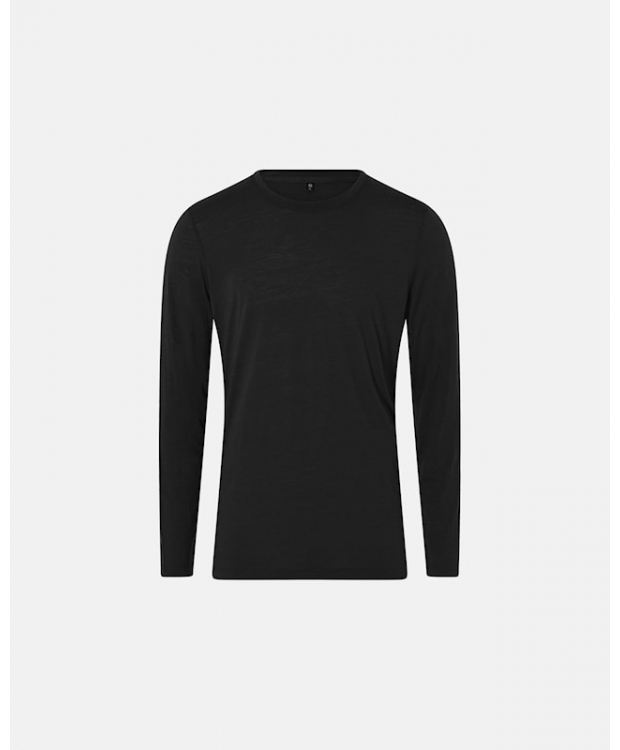 JBS of Denmark langærmet uld t-shirt i sort til herre