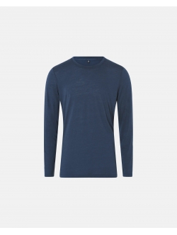 JBS of Denmark langærmet uld t-shirt i navy til herre