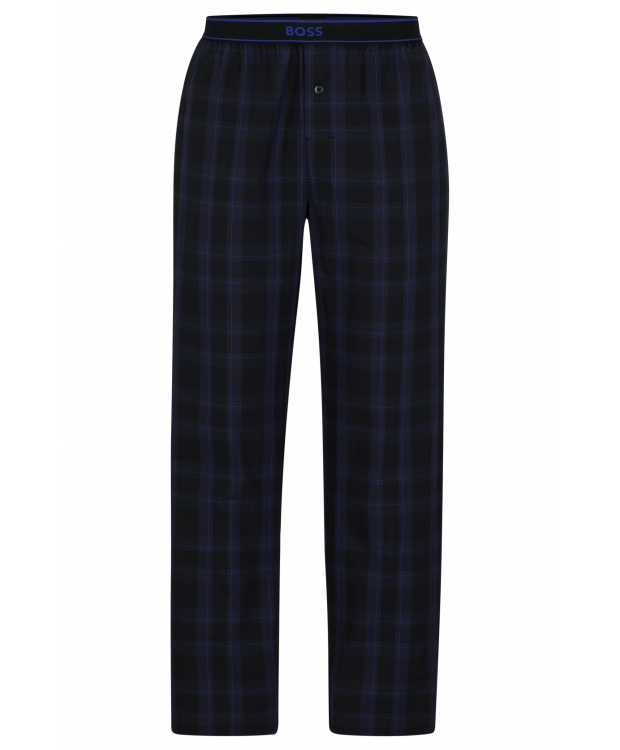 Billede af BOSS pyjamasbukser med tern i blå til herre