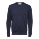 Selected sweatshirt i merinould i navy til herre